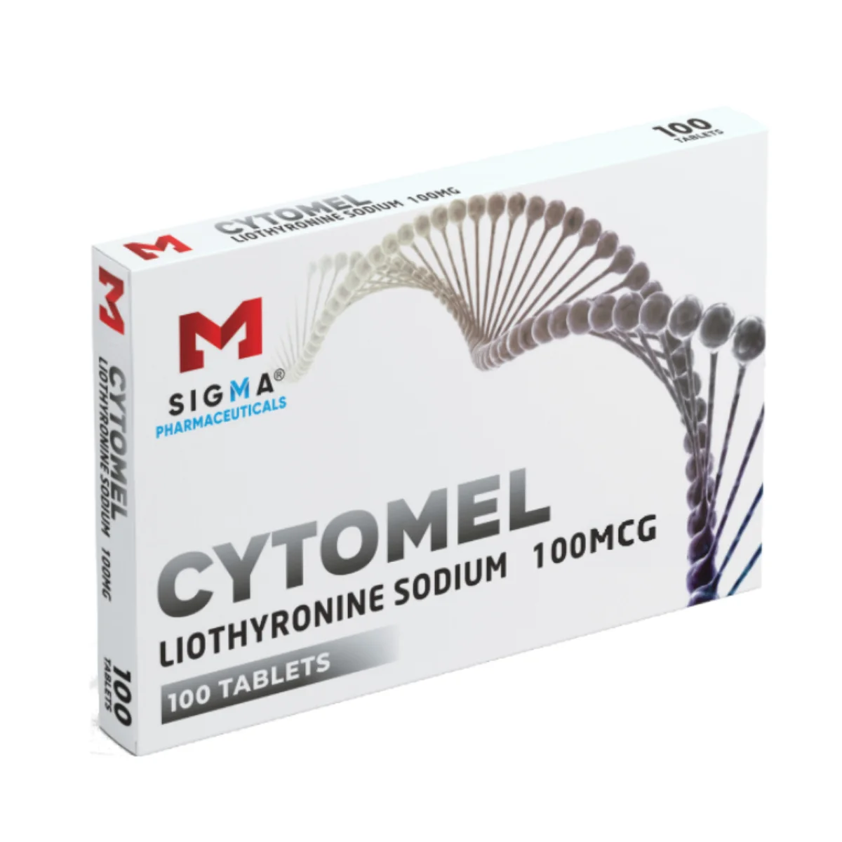 Cytomel liothyronine 100mcg tabelts pack manufaturer by sigma pharmaceuticals