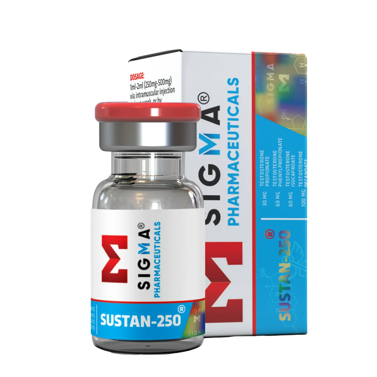 Sigma Sustanon 250 testosterone blend vial and box